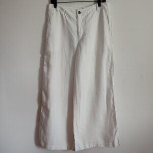 Ladies SZ 8P Madewell White Linen Wide Leg Relaxed Pant
